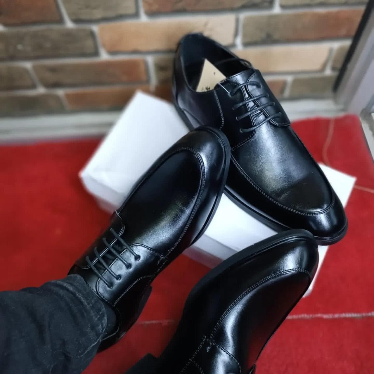 Jet Black oxford shoe for men — Black Apron Laced Official