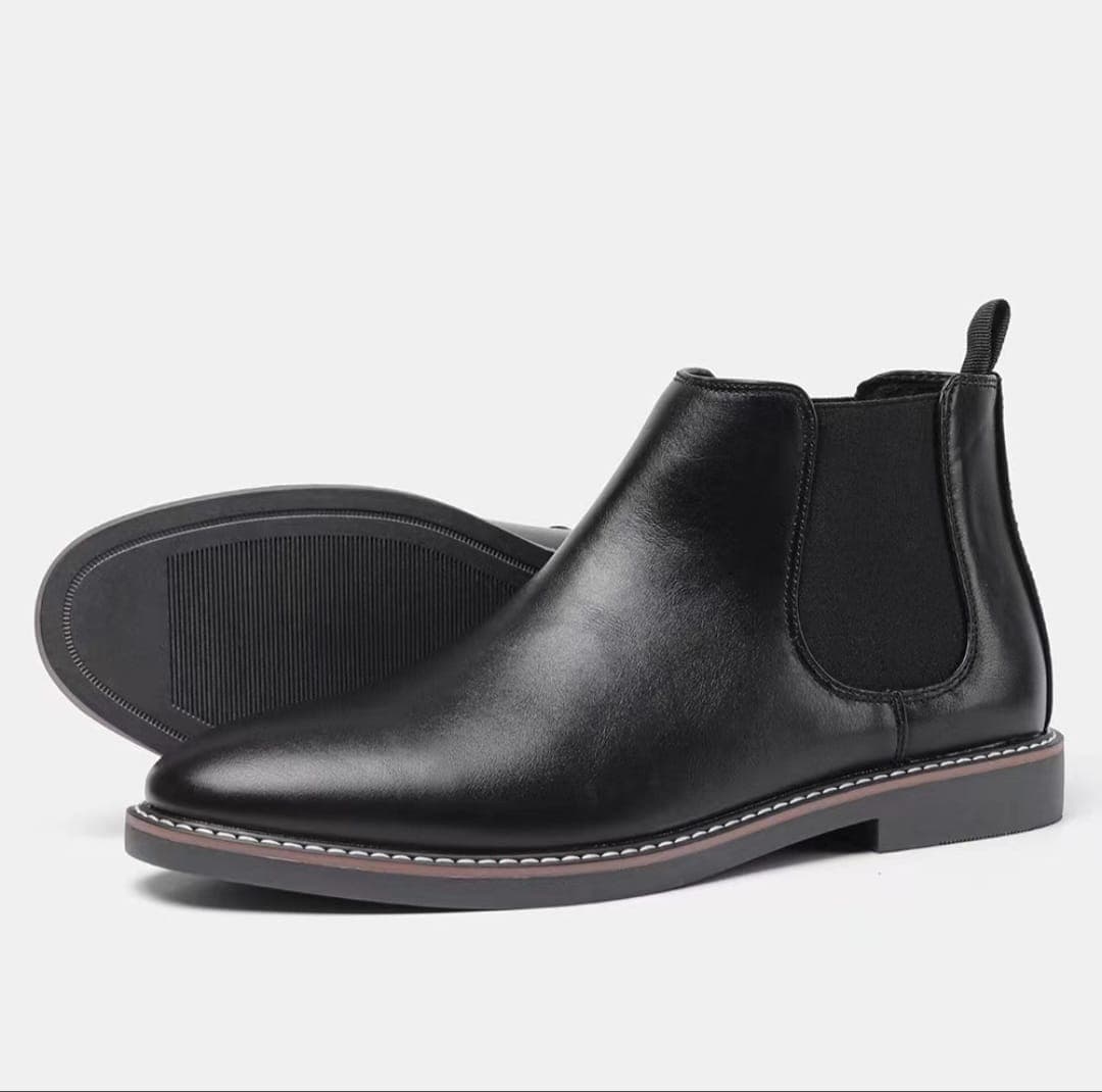 Polished Black boot shoe for men — Black Chelsea Boot