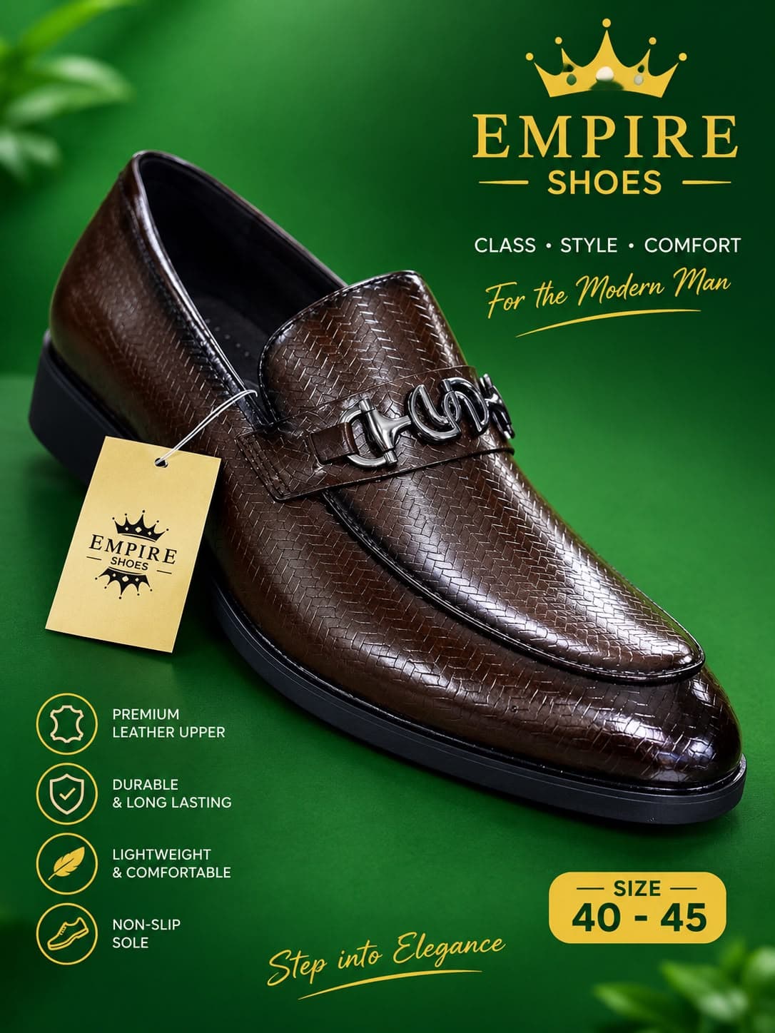 Coffee Brown oxford shoe for men — Coffee Empire Pointed Slip-On
